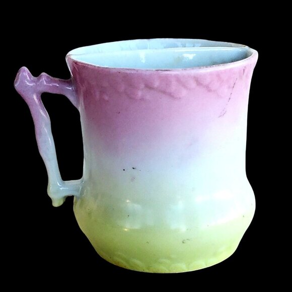 Antique Shaving Mug Victorian Porcelain Scuttle Cup - Picture 4 of 10